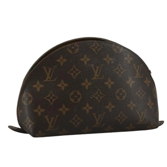 LOUIS VUITTON Monogram Trousse Demi Ronde Cosmetic Pouch M47520 LV Auth 108556 - Picture 1 of 16